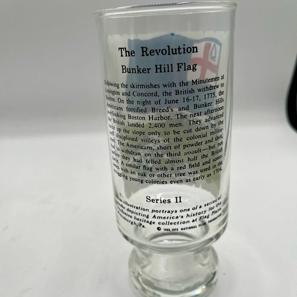 Set of 4 Vintage Flag Glasses with Fleur-de-lis and Naval Flags